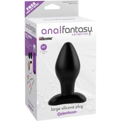 Чёрная анальная пробка среднего размера Large Silicone Plug - 13 см.