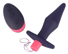 Тёмно-фиолетовая анальная пробка Remote Controlled Butt Plug - 14 см.