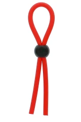 Красное эрекционное лассо с одной бусинкой-утяжкой STRETCHY THICK LASSO