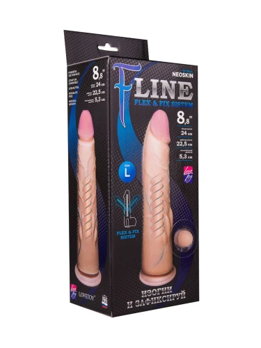 Реалистичный фаллоимитатор на присоске F LINE - 24 см.