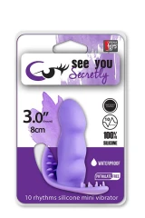 Фиолетовый мини-вибратор с шипованным основанием SEE YOU SECRETLY